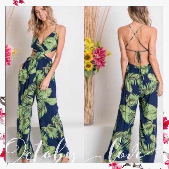 JUST IN! Tropical Jumpsuit - Picture 3 of 4